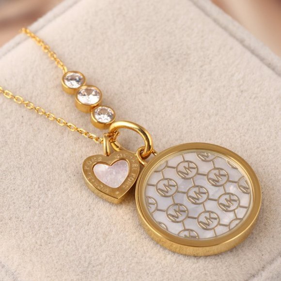 Michael Kors Round Shell Pendant Necklace - Picture 3 of 5